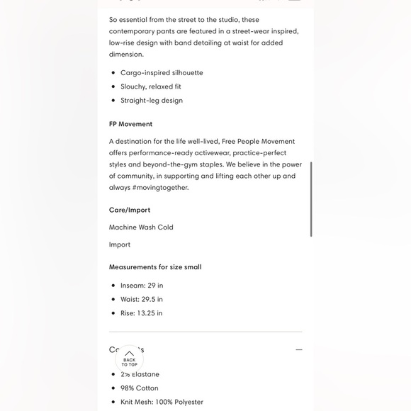 NWT Free People Movement Double or Nothing Logo Waist Band Slouchy Pants Medium - Picture 3 of 12